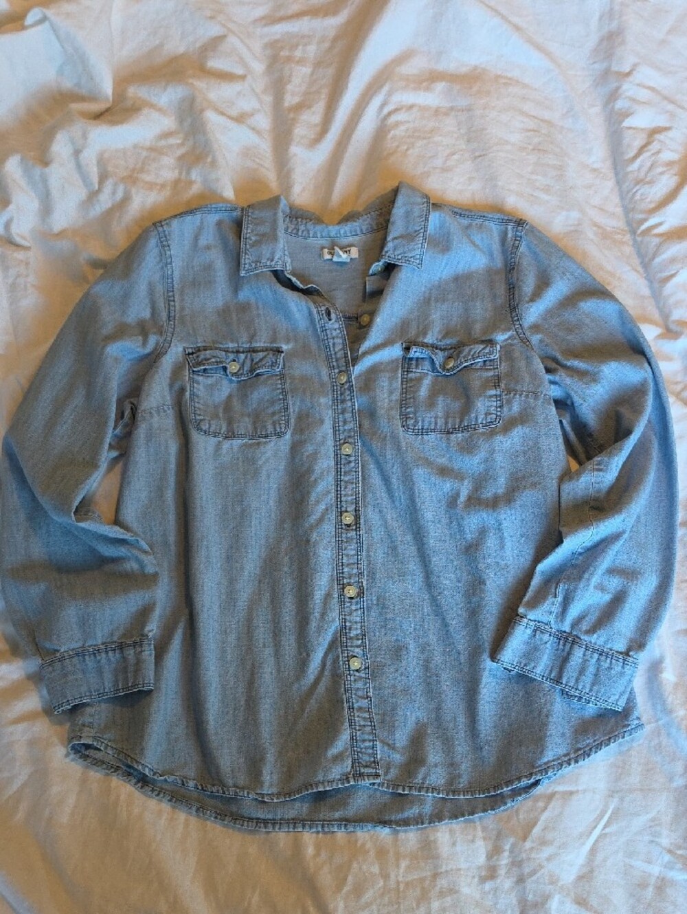 Old Navy Light Blue Denim Button-Down Shirt